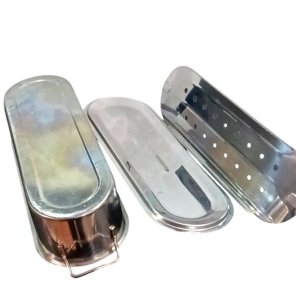 Large Stainless Steel Salmon Fish Poacher with 2 Handles, Rack and Lid 20'' Long - Picture 5 of 5